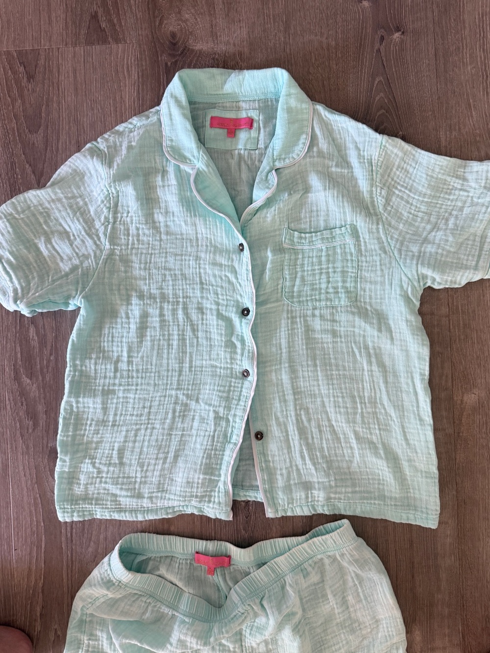 Simply Southern Women’s Light Aqua Cotton Pajama Set - Picture 2 of 6